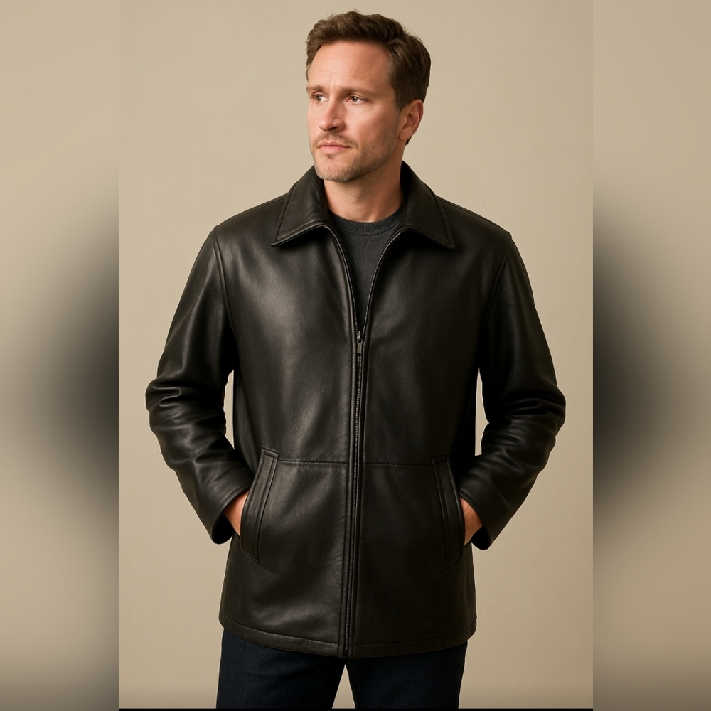 WORTHINGTON Black Lambskin Leather Jacket Sz XL